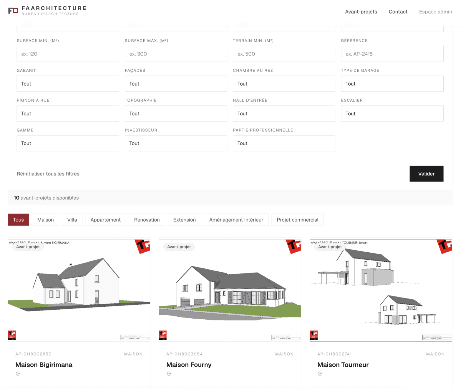 Project proposal platform — screenshot of the platform